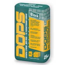 Dops block. Клеевая смесь для пено- и газобетонных блоков