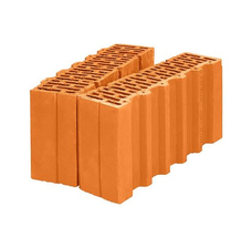 Керамический блок Porotherm 38 1/2 P+W (половинчатый блок)