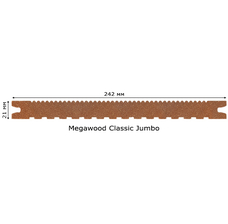 Изображение 5 Терасна дошка MEGAWOOD CLASSIC solid (суцільна) Jumbo