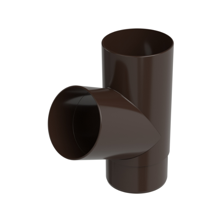 Трійник 67 градусів Galeco PVC 80 шоколадно-коричневий